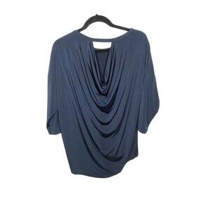 Chicos Travelers Womens Black Top Size 0 -Small - 3/4 Sleeve Pullover Peek Whole